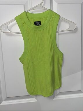BDG Lime Green Ribbed Racerback Tank Top